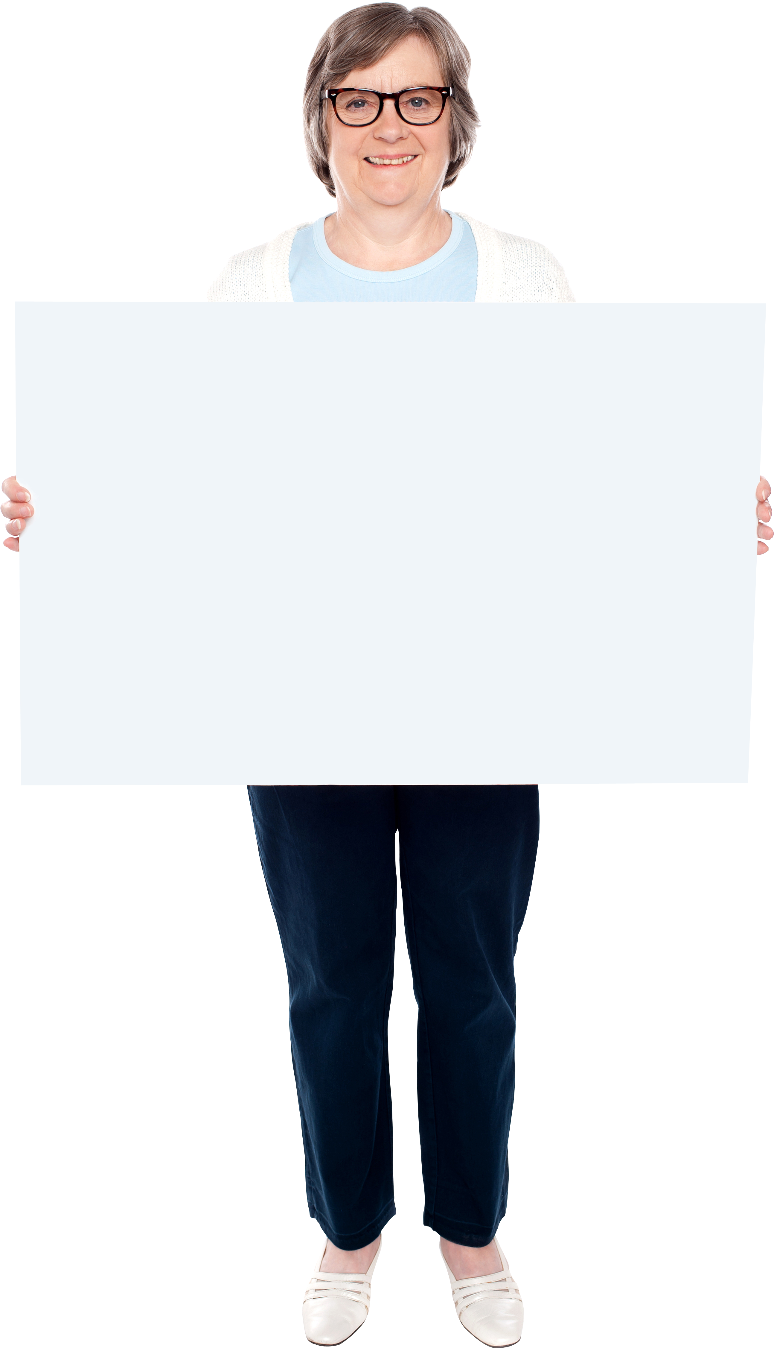 Old Women Holding Banner - Businessperson Clipart (3200x5049), Png Download