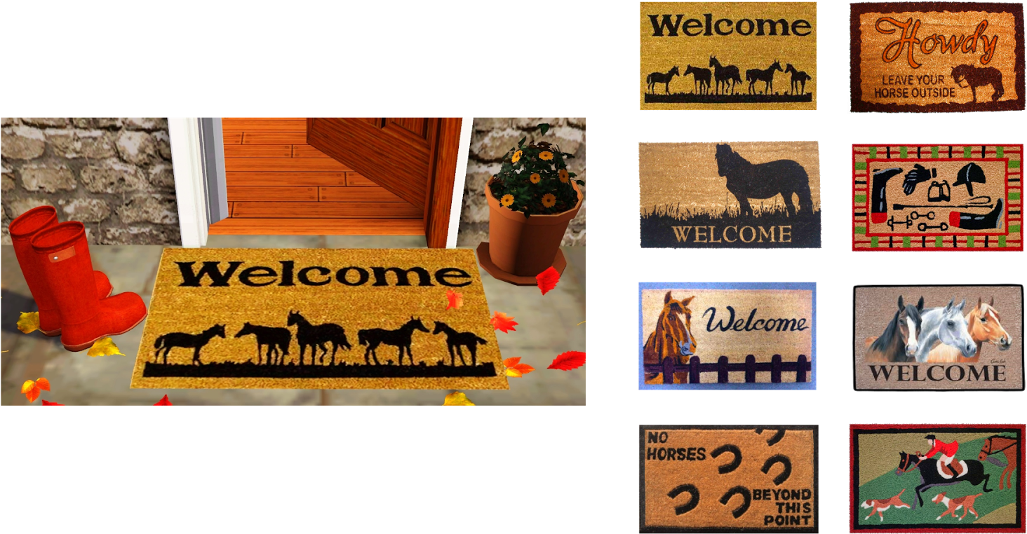Small Equestrian Door Mat Set - Poster Clipart (1600x900), Png Download