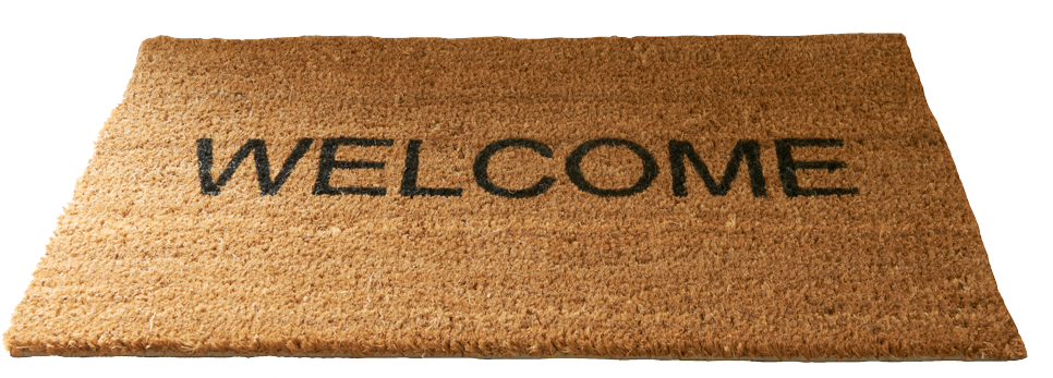 Welcome-mat - Label Clipart (980x346), Png Download
