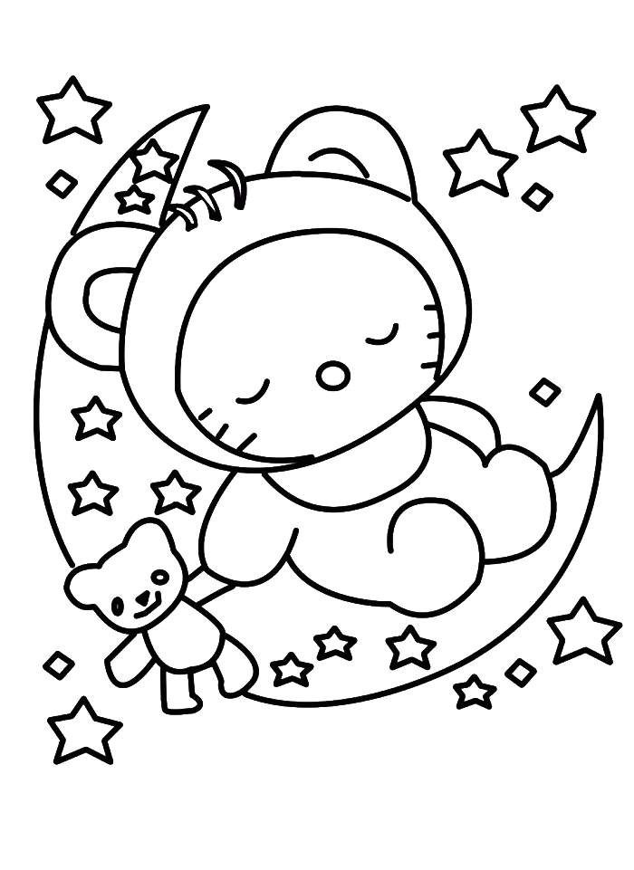 Svg Royalty Free Stock Drawing Printables Hello Kitty - Cartoon Clipart (700x961), Png Download
