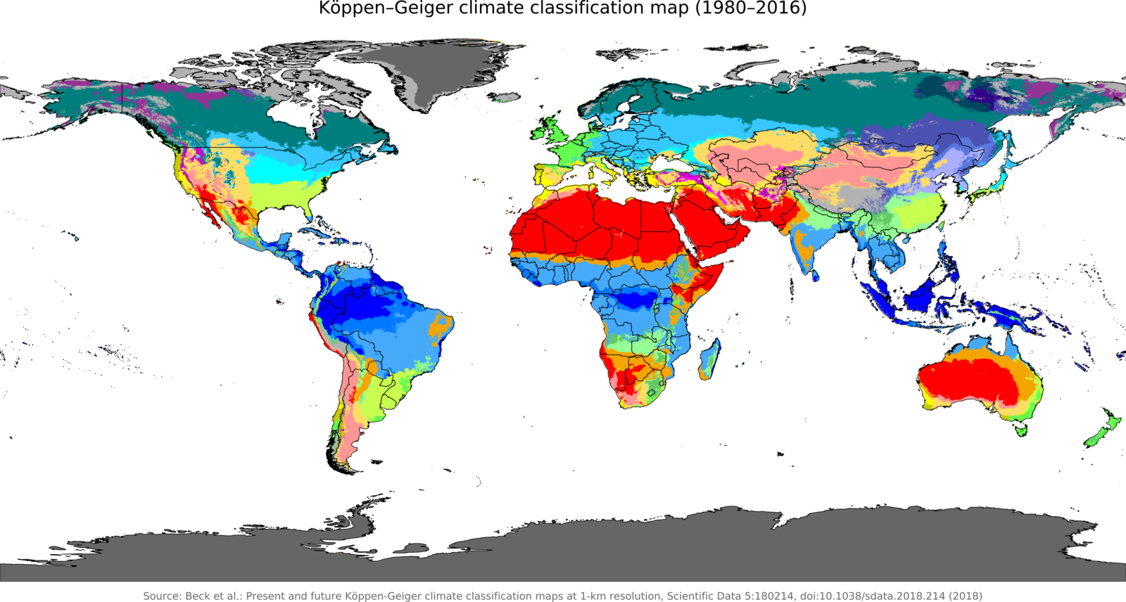 Köppengeiger Climate Classification Map By Beck Et World Koppen