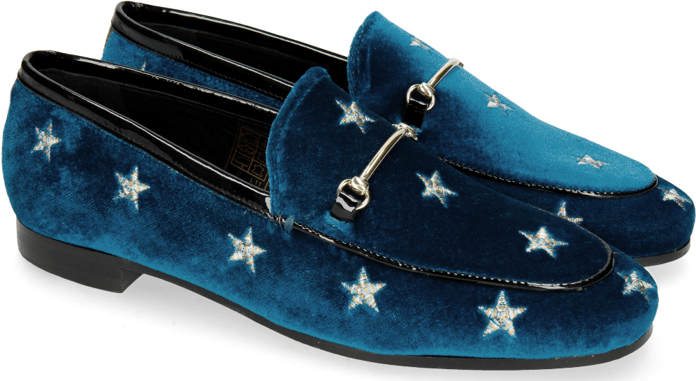 Loafers Scarlett 1 Velluto Chine Embroidery Stars - Slip-on Shoe Clipart (1024x1024), Png Download