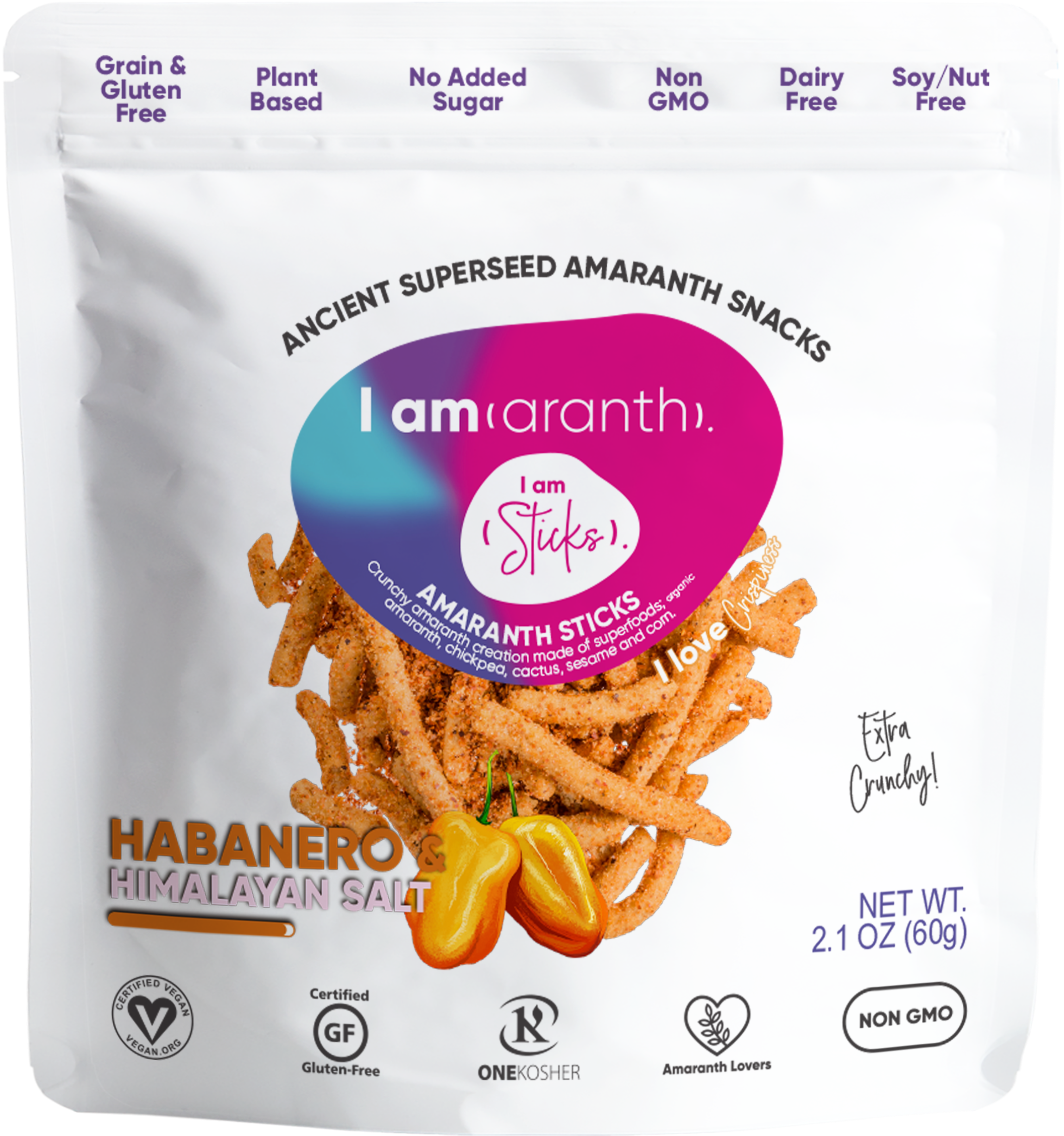 Habanero & Himalayan Salt Amaranth Sticks - Certified Vegan Clipart (2558x2813), Png Download