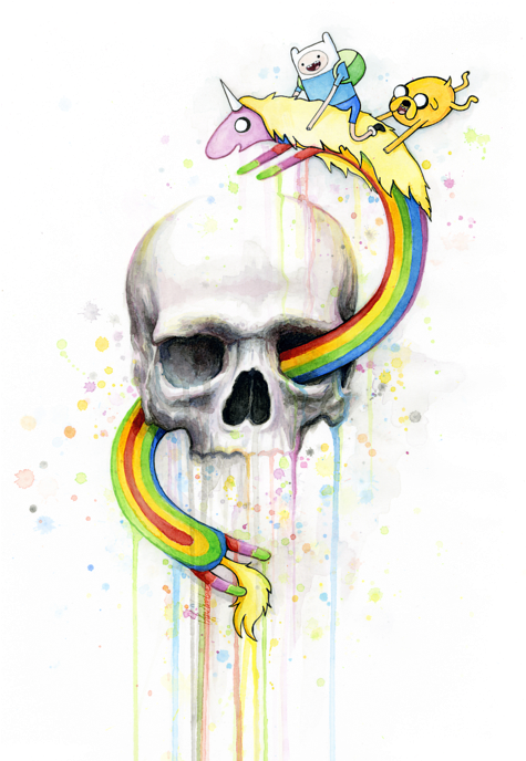 Click And Drag To Re-position The Image, If Desired - Adventure Time Skull Art Clipart (474x700), Png Download