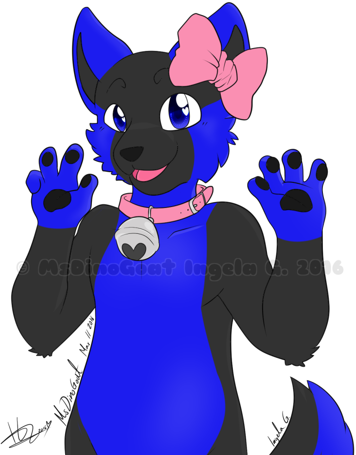 Dante's Cute Bow - Cartoon Clipart (750x1000), Png Download