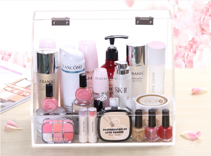 Dust Free Acrylic Makeup Organizer Skincare Storage - Acrylic Skin Care Organizer Clipart (700x700), Png Download