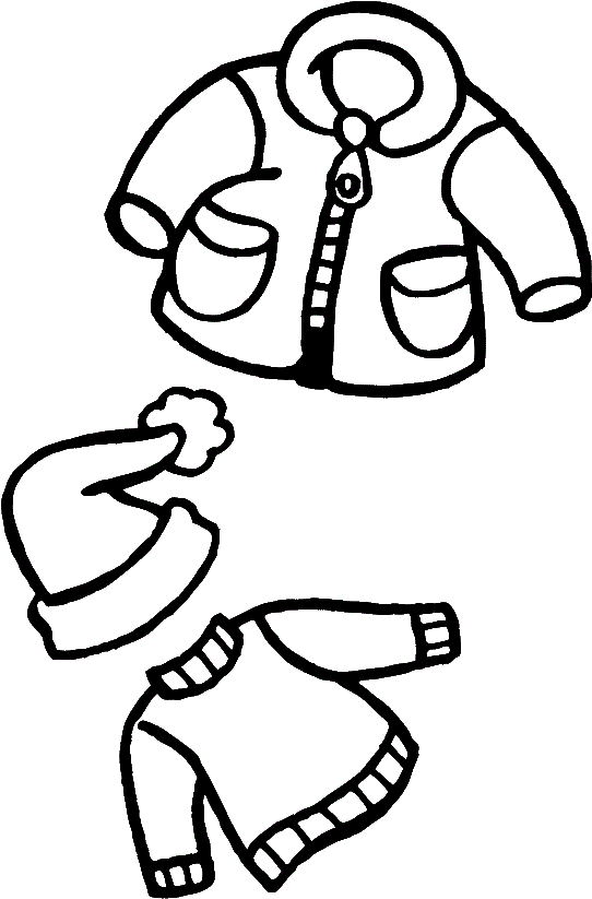Winter Clothes Pictures - Drawing Of Winter Clothes Clipart (599x880), Png Download