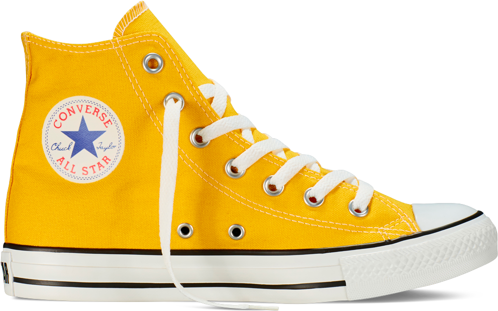 Converse Transparent Color - Yellow Converse High Tops Clipart (1000x1000), Png Download