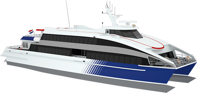 Efficient And Proven Catamaran Design - 12 Meter Catamaran Water Taxi Clipart (1300x575), Png Download