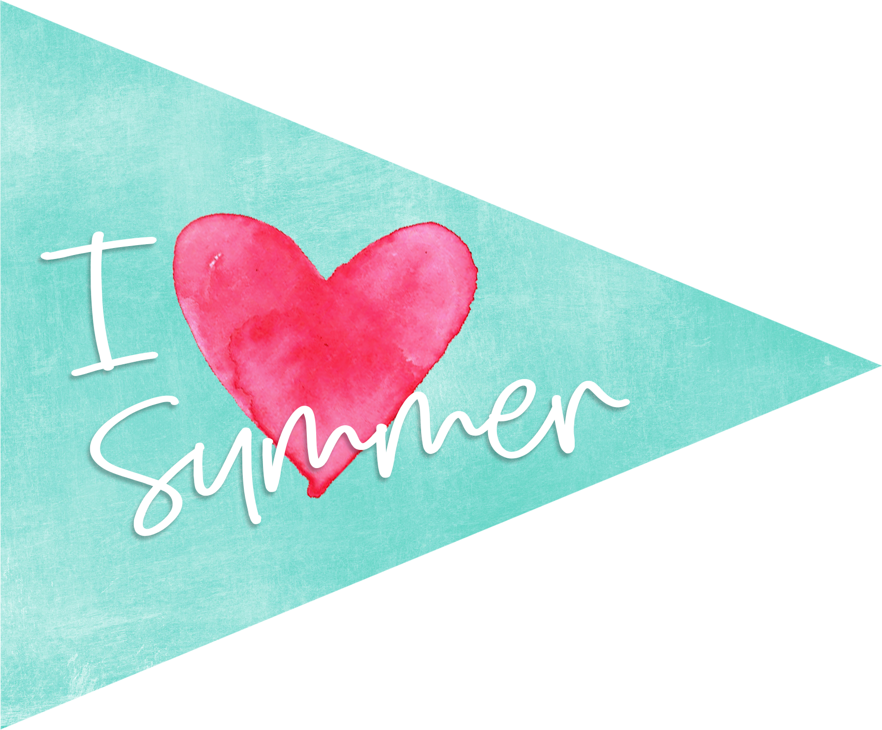 I Heart Summer Party Flags - Heart Clipart (1791x1483), Png Download