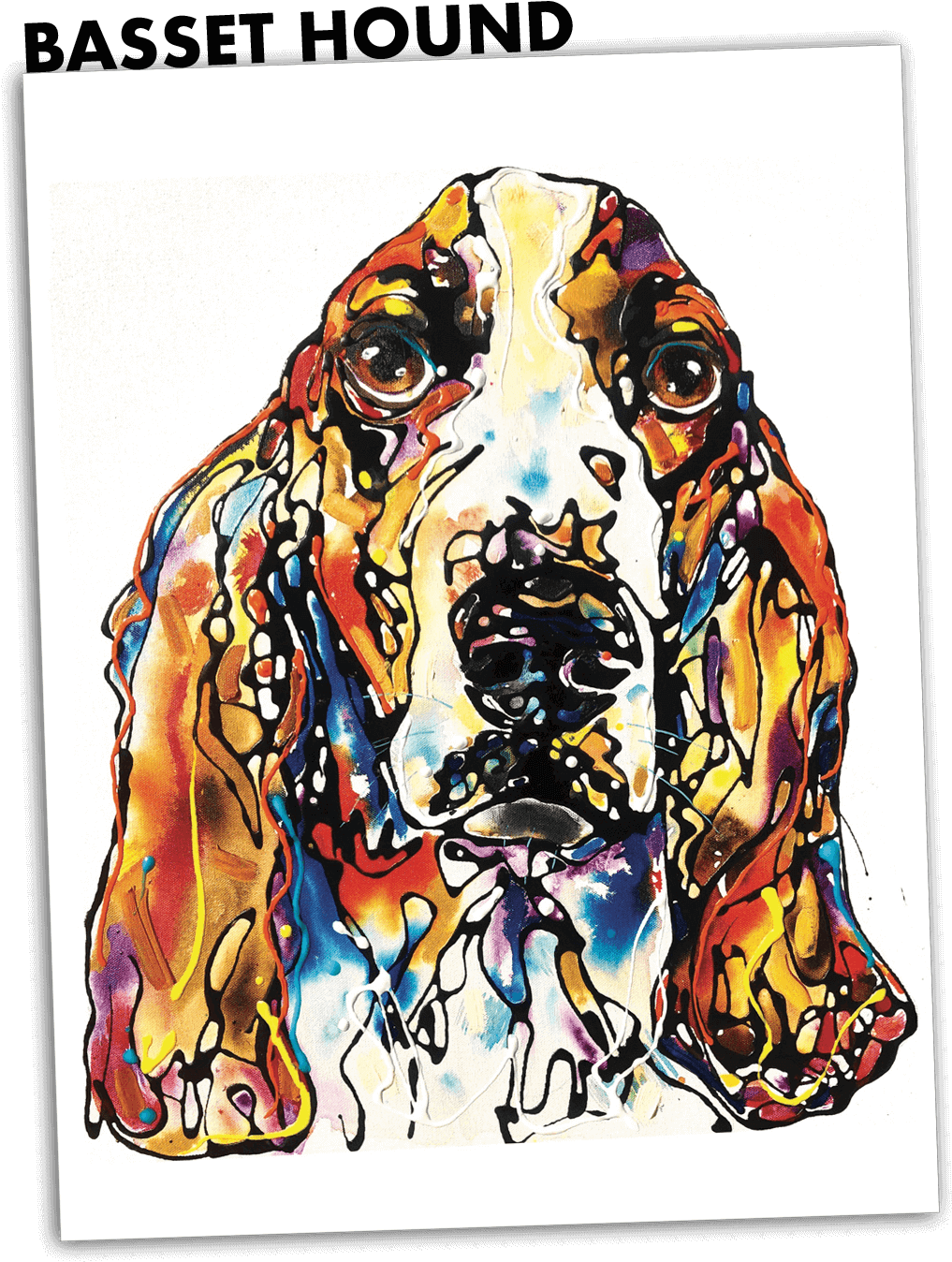 Basset Hound Card - Basset Hound Clipart (1043x1387), Png Download