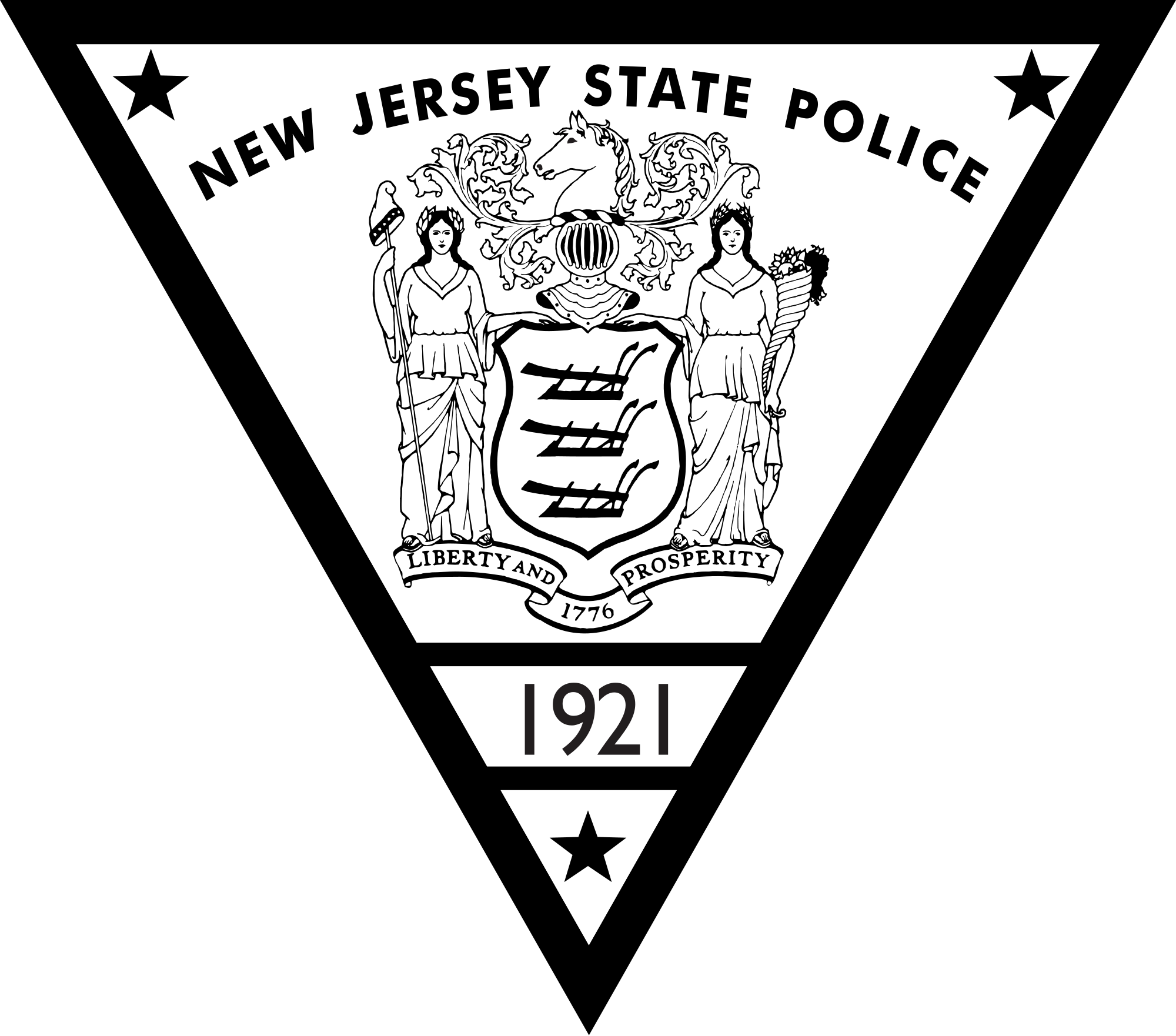 File New State Police Seal Svg Wikimedia - New Jersey State Trooper Badge Clipart (2000x1762), Png Download