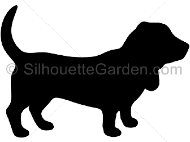 Basset Hound Silhouette Clipart (640x480), Png Download