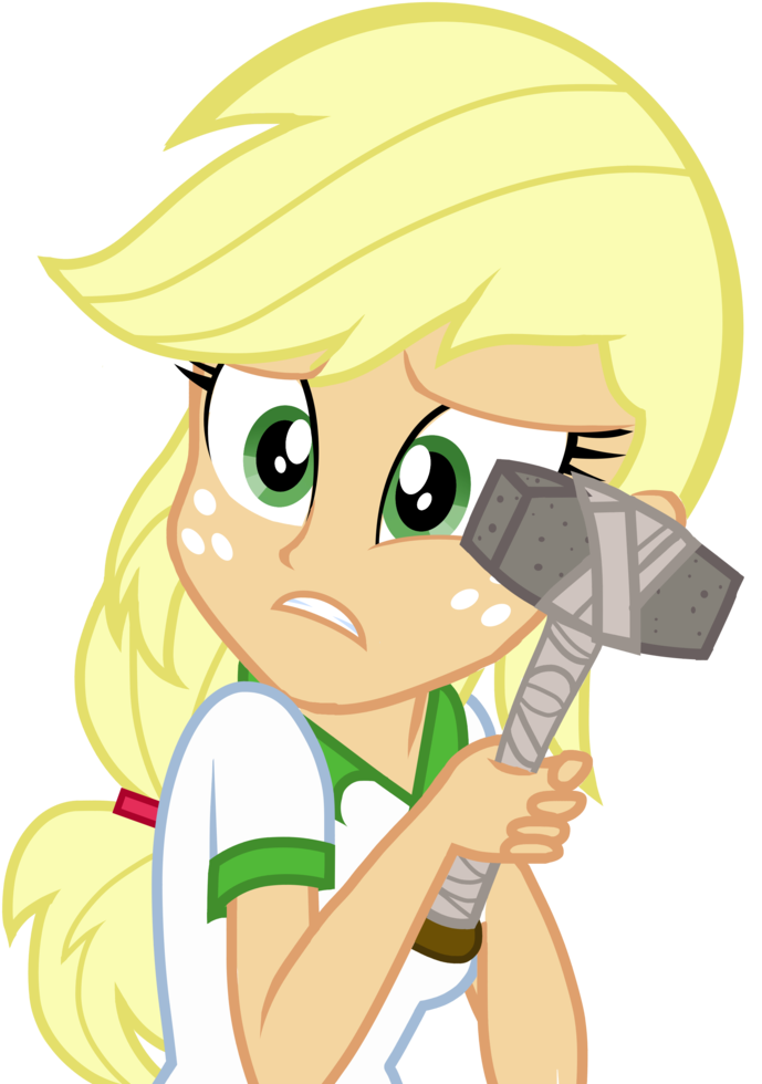 Applejack Artist Floralisole Blonde Clothes Equestria - My Little Pony Equestria Girls Scared Applejack Clipart (768x1024), Png Download