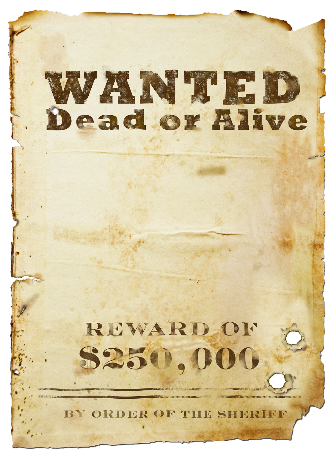 Television United Film Poster Dead States Western Clipart - Blank Old Wanted Poster - Png Download (1167x1600), Png Download