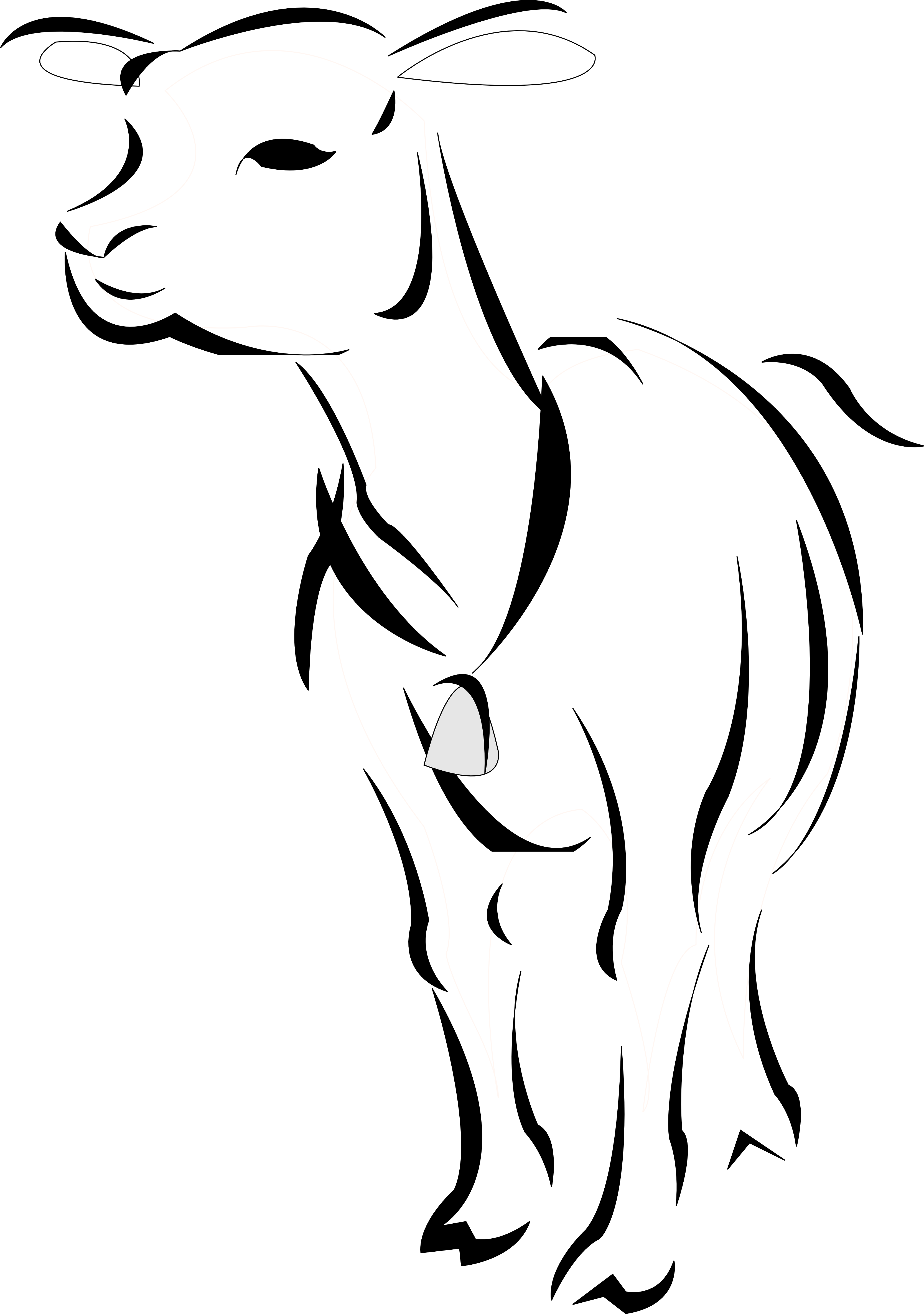Artfavor Lamb Black White - Lamb Clip Art - Png Download (3333x4740), Png Download