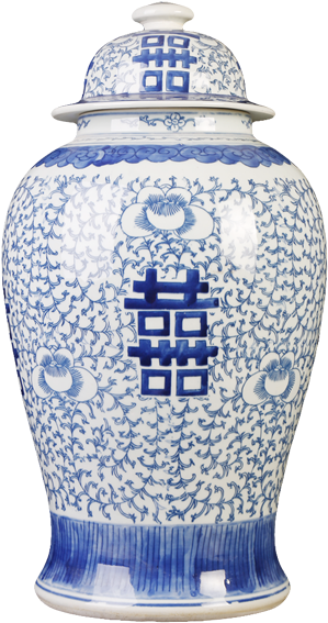 Chinese Hand Painted Ceramic Vase For Flowers - Blue And White Porcelain Clipart (750x750), Png Download