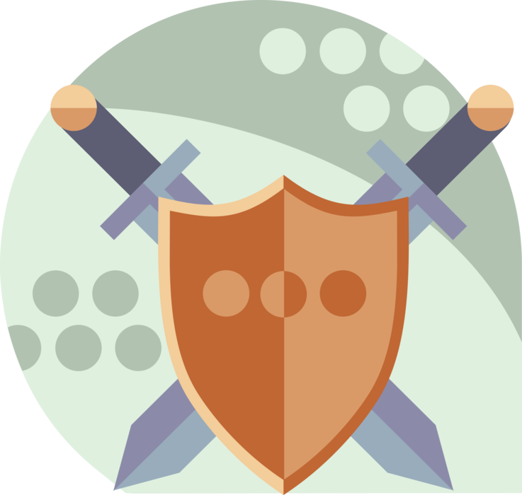 Vector Illustration Of Medieval Weapon Swords And Shield - Chiled Abuse Effect And Ways To Prevent Clipart (737x700), Png Download