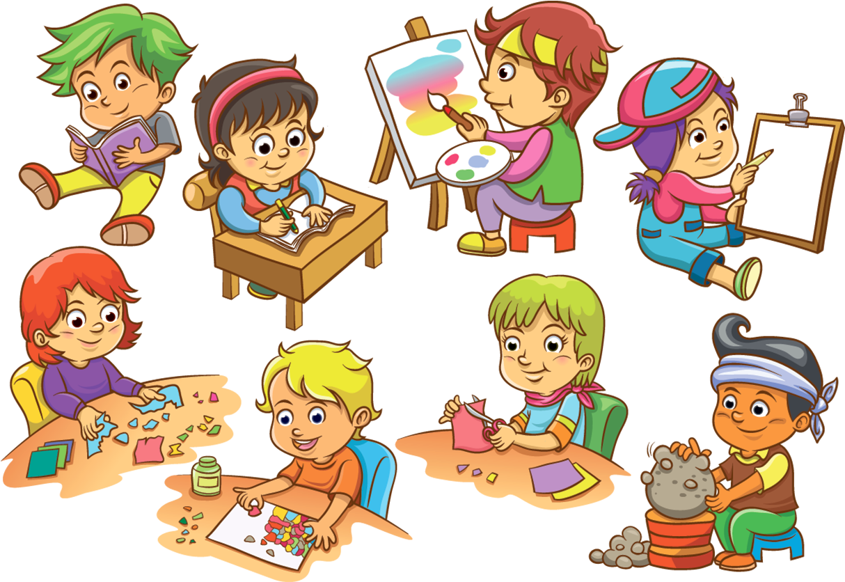 Cartoon Kid Png - School Activities Clipart Transparent Png (1214x836), Png Download