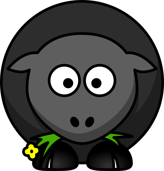 Black Sheep Clip Art - Sheep And Goats Cartoon - Png Download (576x600), Png Download