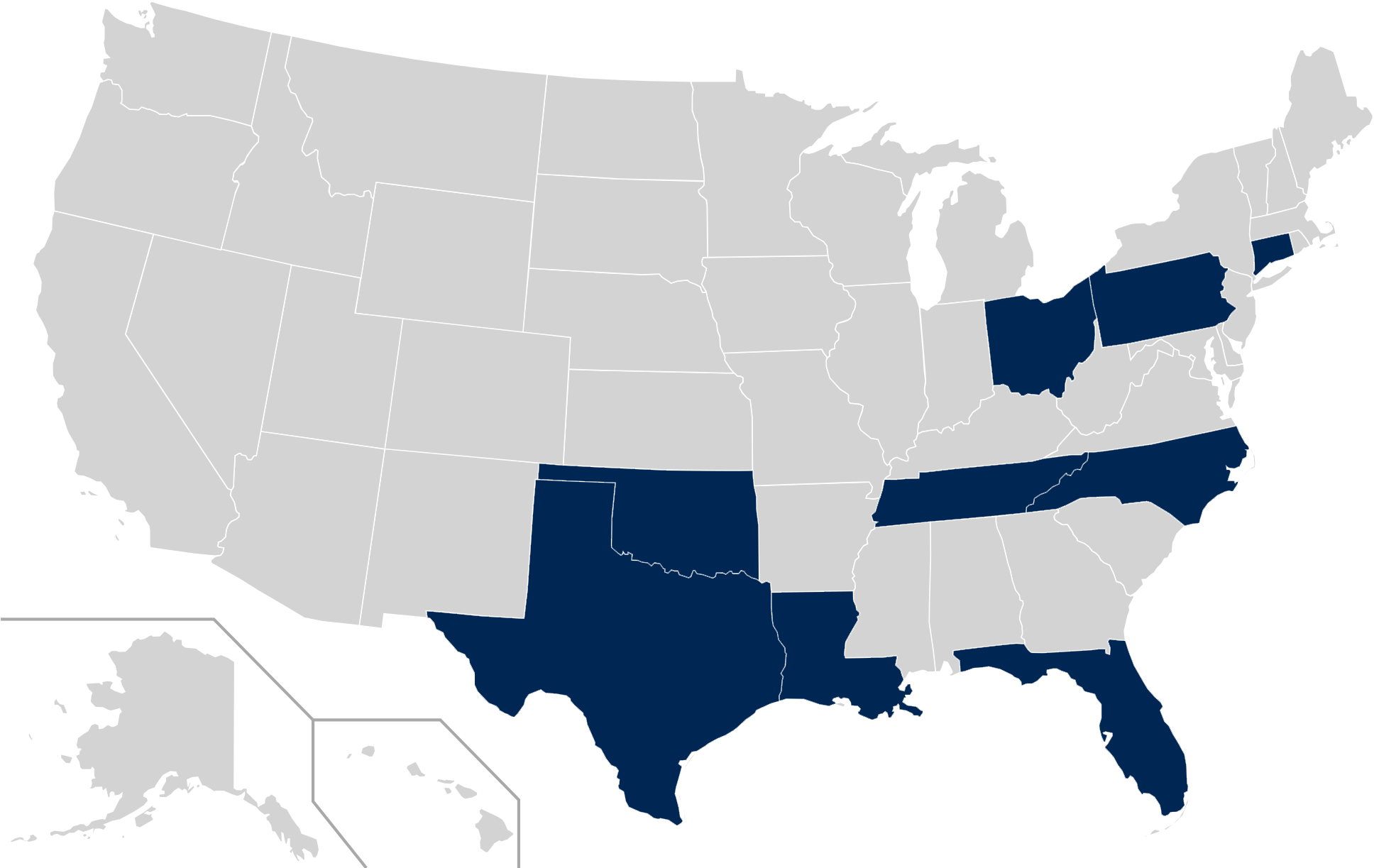American Athletic Conference Map - States Where Gay Marriage Is Legal 2019 Clipart (2000x1237), Png Download