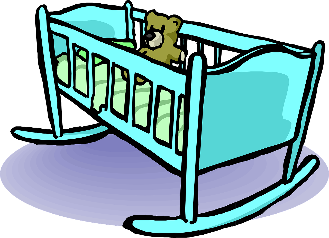 Crib Cradle Baby Bed Teddy Bear Png Image - Cradle Clip Art Transparent Png (1280x927), Png Download