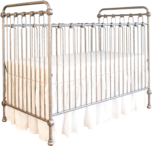 Joy Baby Crib Pewter - Infant Bed Clipart (600x576), Png Download
