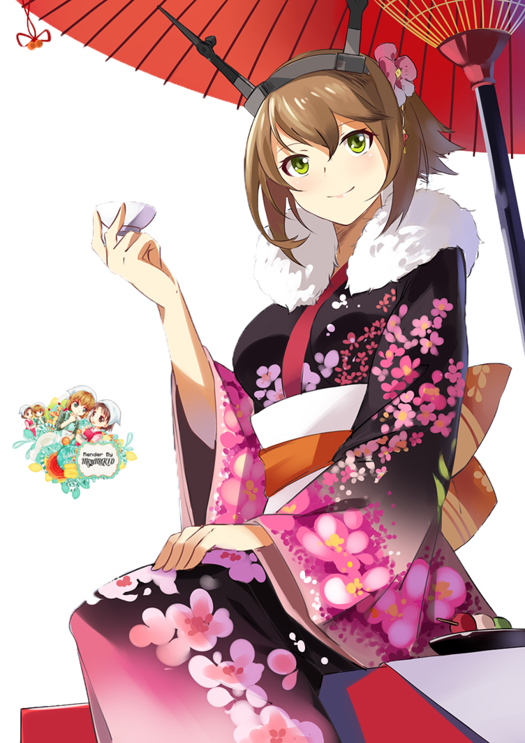 Anime Kimono Png - Japanese Kimono Girl Anime Png Clipart (752x1063), Png Download