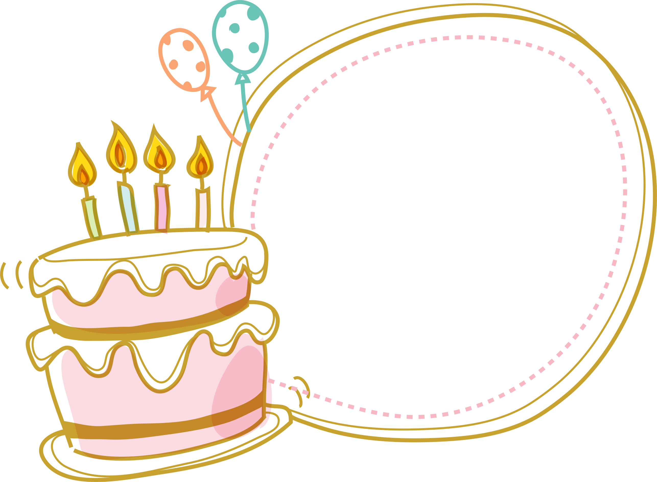 Cake Birthday Border Free Clipart Hq Clipart - Cake Border Clipart - Png Download (2572x1888), Png Download