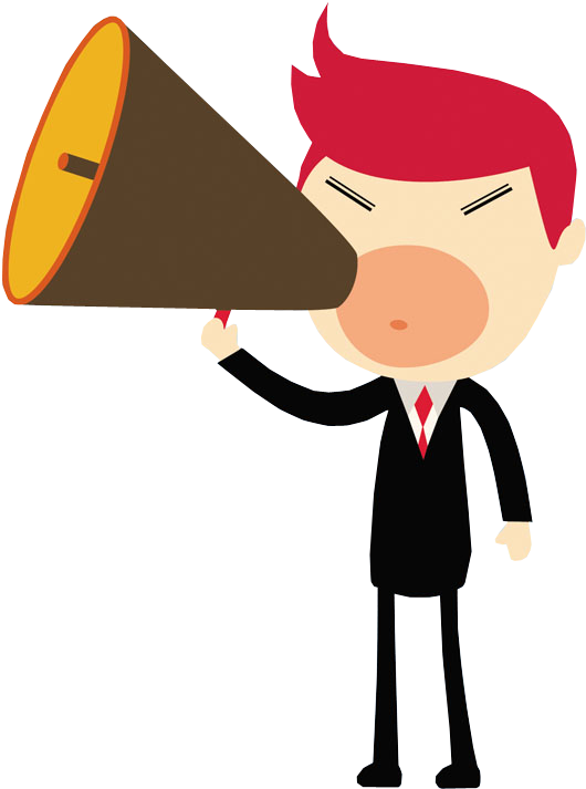 Clip Art Portfolio Categories Designshop Page Business - Guy With Megaphone Clipart - Png Download (600x730), Png Download