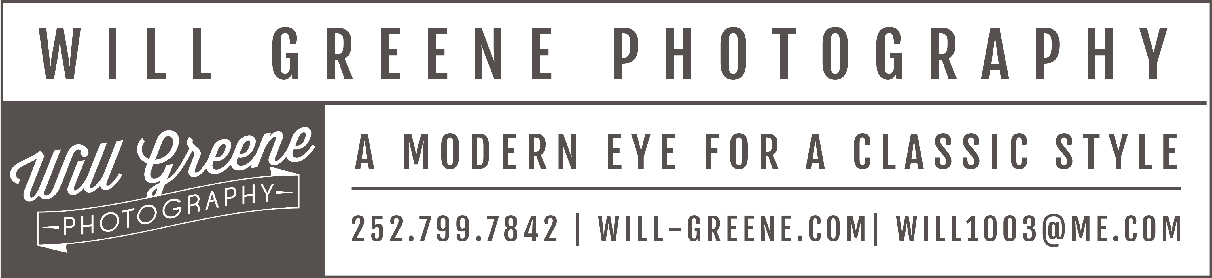 Will Greene Photography - Black-and-white Clipart (4346x1093), Png Download