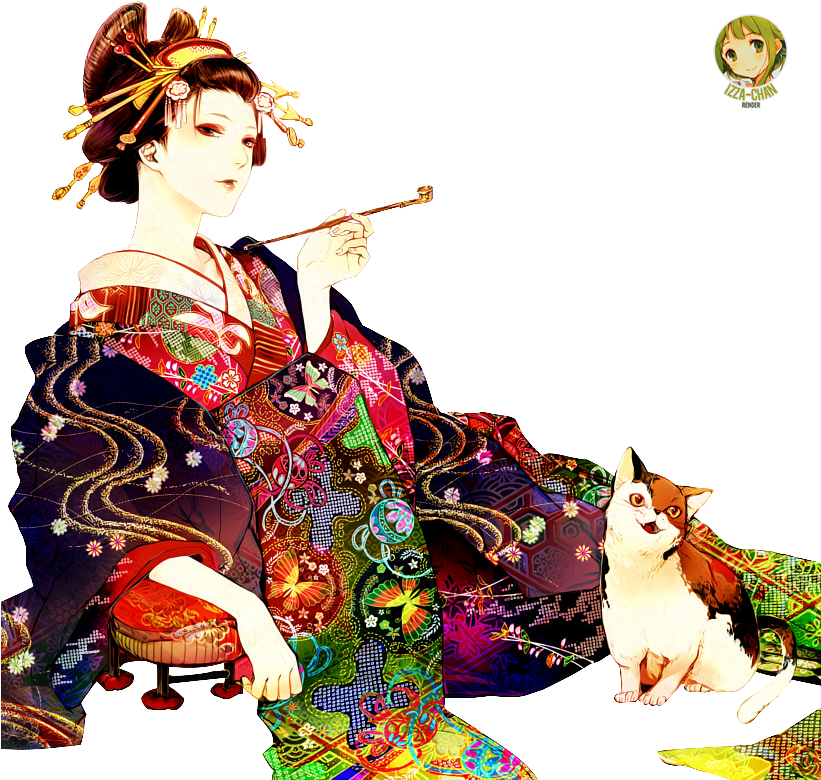 Geisha Anime Png Clipart (820x786), Png Download