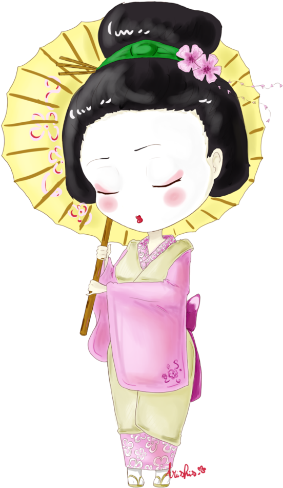 Geisha Chibi Clipart (774x1032), Png Download