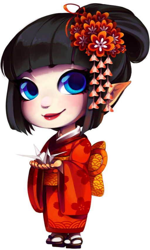Geisha Clipart Chibi - Chibi Geisha - Png Download (521x889), Png Download