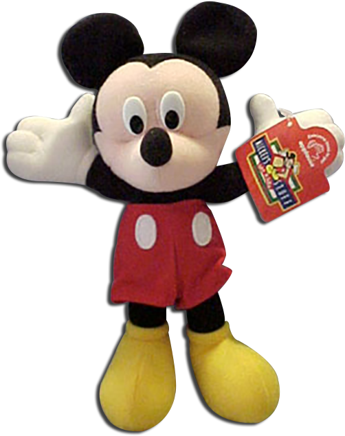 Cuddly Collectibles Disney Mickey And Minnie Medium - Mickey Mouse Doll Png Clipart (528x644), Png Download
