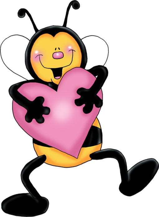 Bee Emoji Png - Bee In Love Cartoon Clipart (511x699), Png Download