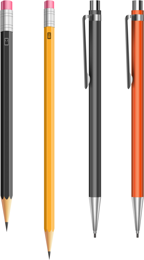 Pencil Stationery Vector - Plastic Clipart (499x900), Png Download