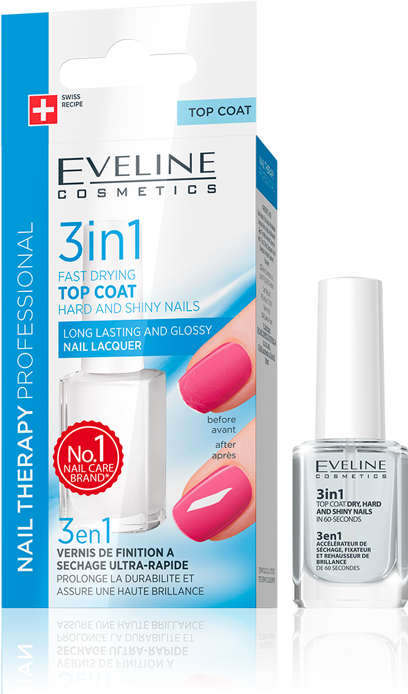 Nail Therapy Dry, Hard And Shine Nail Polish - Eveline Vitamin Booster Clipart (589x1001), Png Download