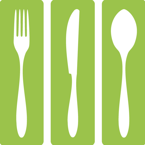 Silueta De Cubiertos Png - Cubiertos Silueta De Colores Png Clipart (600x600), Png Download