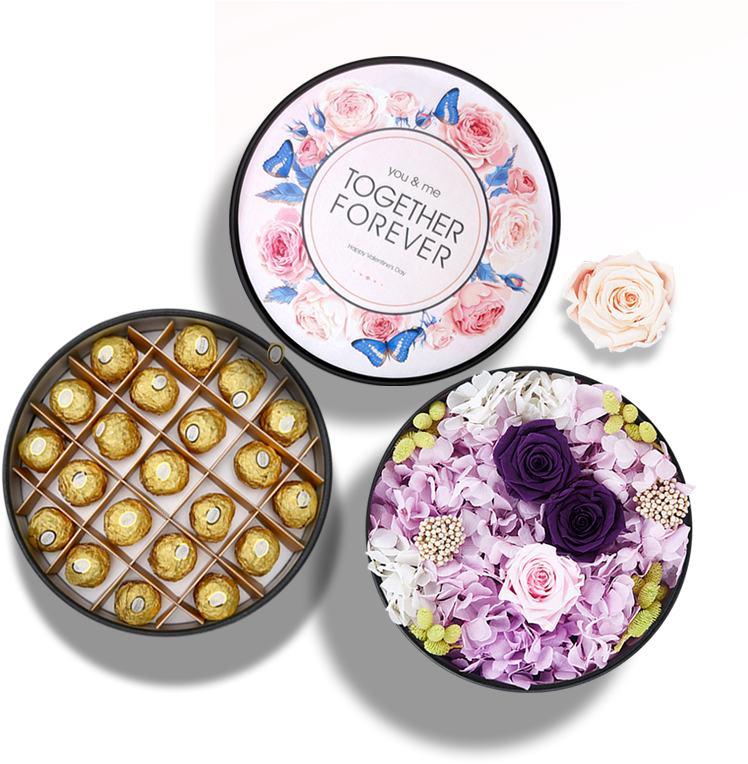 Custom Cylinder Chocolate Gift Packaging Round Luxury - Artificial Flower Clipart (800x800), Png Download
