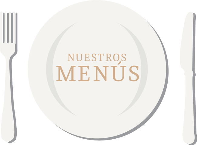 Cubiertos Y Plato Con El Texto Nuestros Menús - Circle Clipart (650x479), Png Download