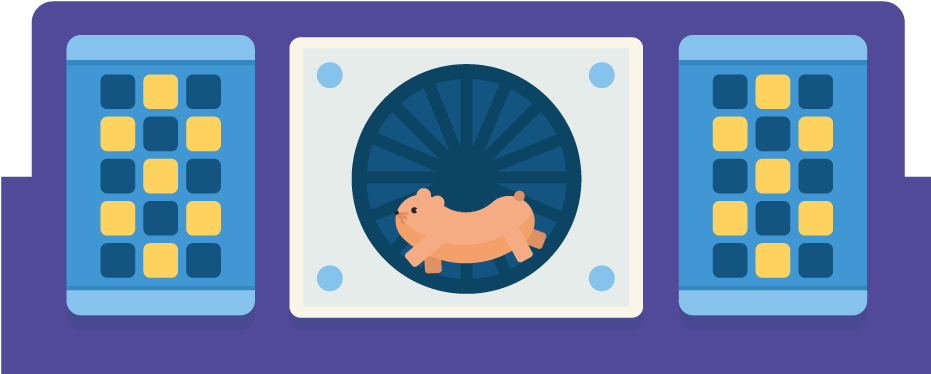Hamster In A Hamster Wheel Clipart (930x437), Png Download