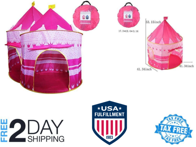 Girls Pink Princess Castle Cute Playhouse Children - Cort Copii De Casa Clipart (640x480), Png Download