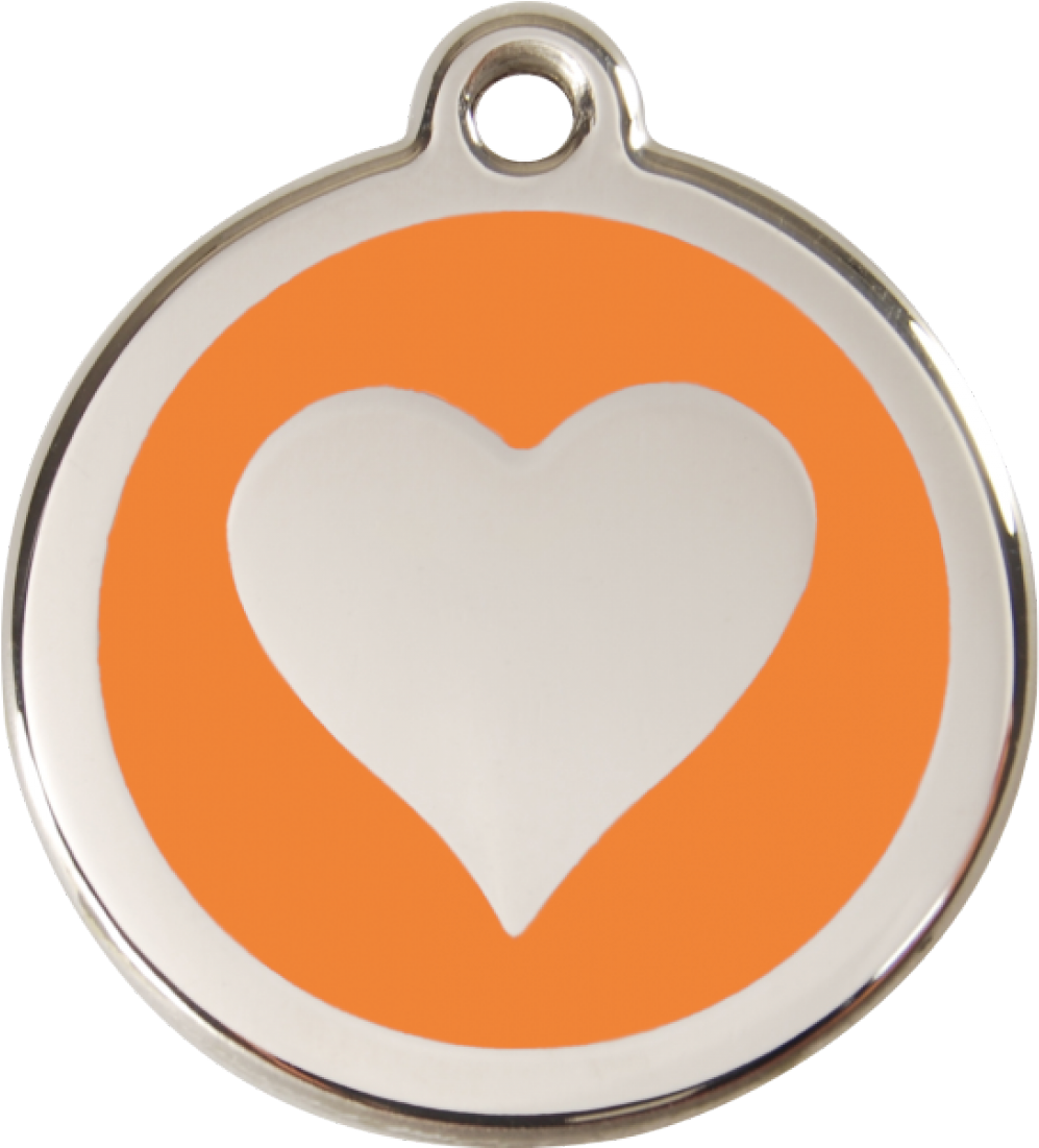 Orange Heart 20mm Pet Tag By Red Dingo - Red Dingo Clipart (997x1101), Png Download
