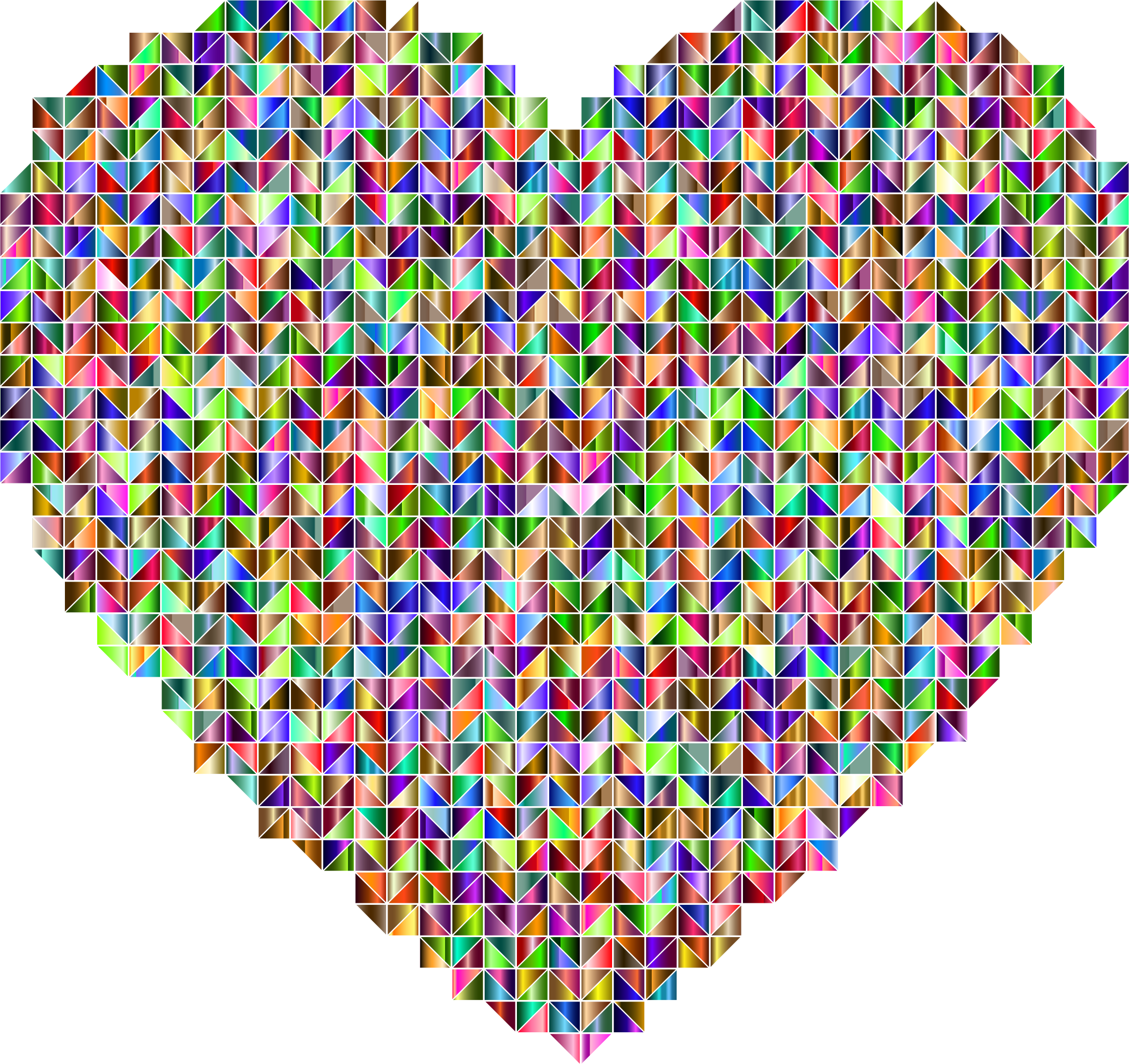 Heart Vector Mosaic - Triangular Mosaic Clipart (2278x2146), Png Download