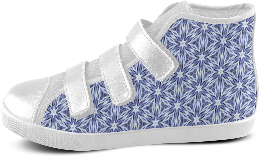 Blue Starburst Velcro High Top Canvas Kid's Shoes - Shoe Clipart (1000x1000), Png Download