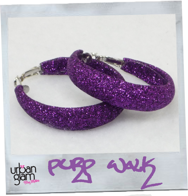 Purple Glitter Hoop Earrings - Purple Earrings Clipart (700x700), Png Download