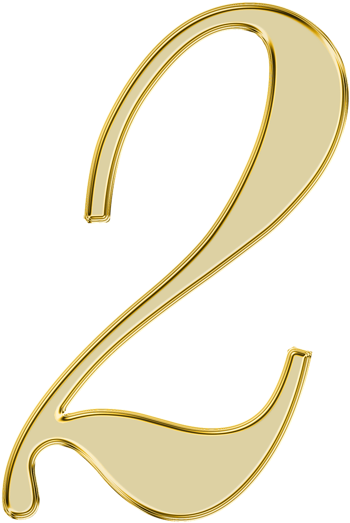 Número De Oro - Number 2 Pixabay Clipart (940x1280), Png Download
