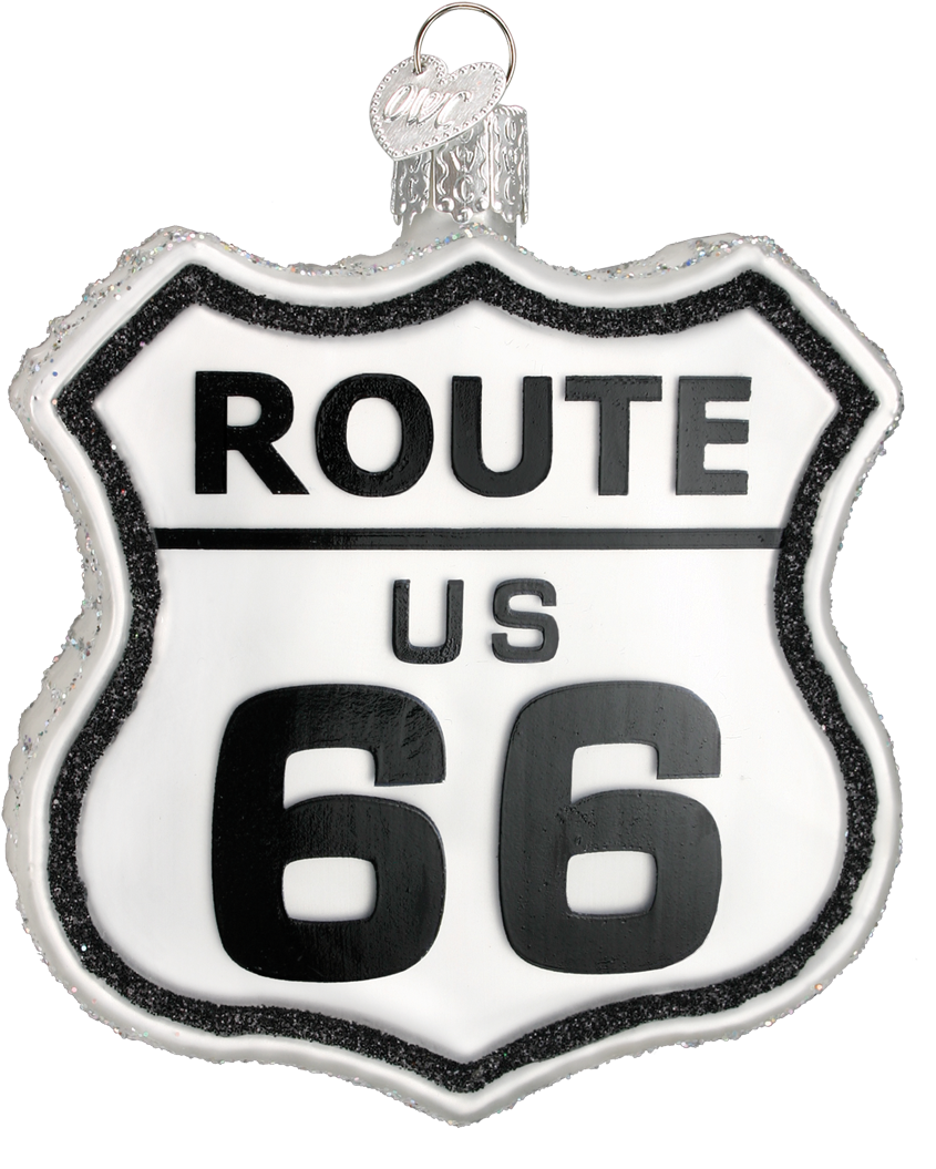 Route 66 Sign Glass Ornament - Route 66 Cars Clipart (1200x1200), Png Download