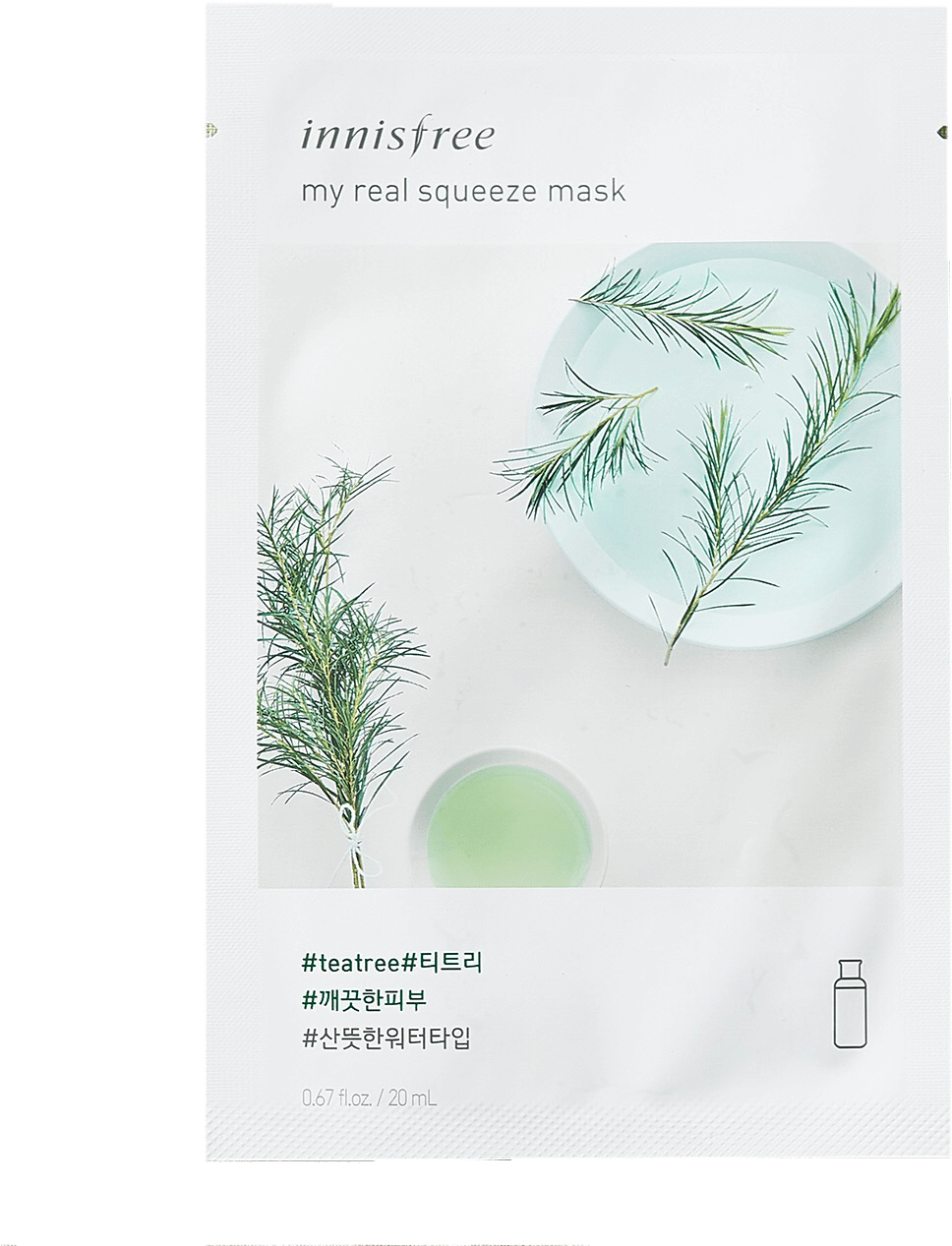 Innisfree My Real Squeeze Tea Tree - Innisfree Real Squeeze Mask Tea Tree Review Clipart (1200x1340), Png Download
